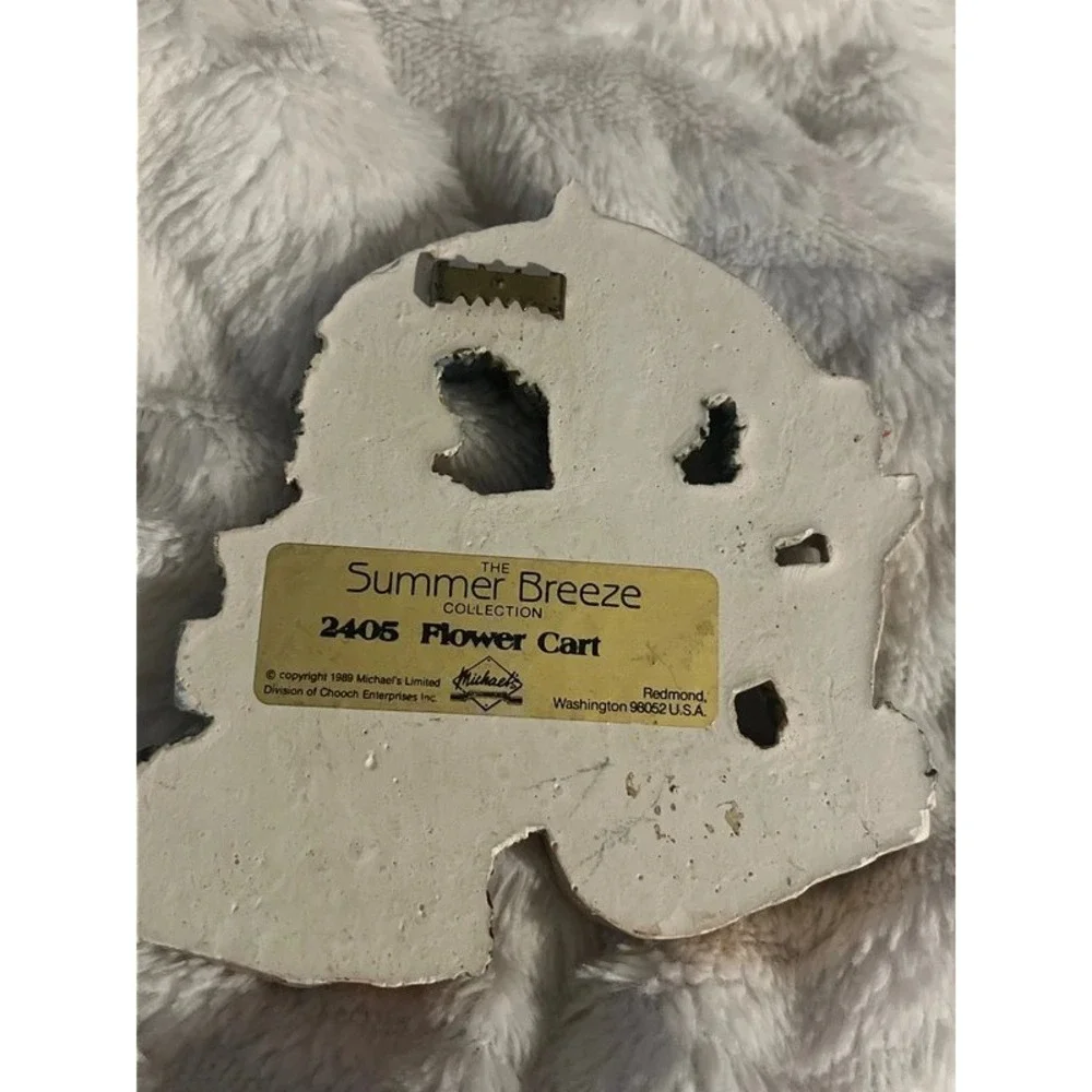 Michaels Summer Breeze Collection 2405 Flower Cart Wall Plaque Vintage 1989